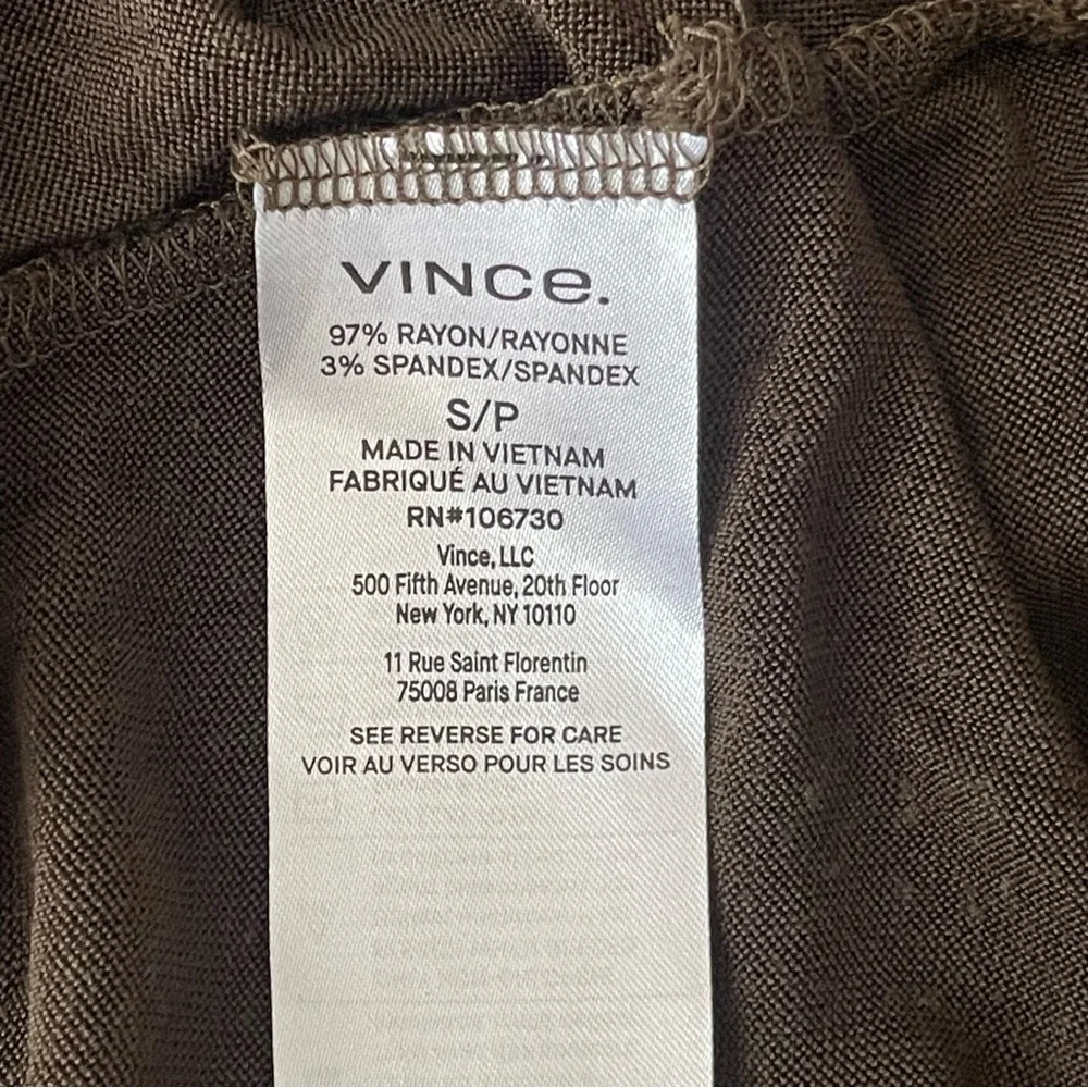 Vince Olive Green‎ Stretch Jersey Midi Dress